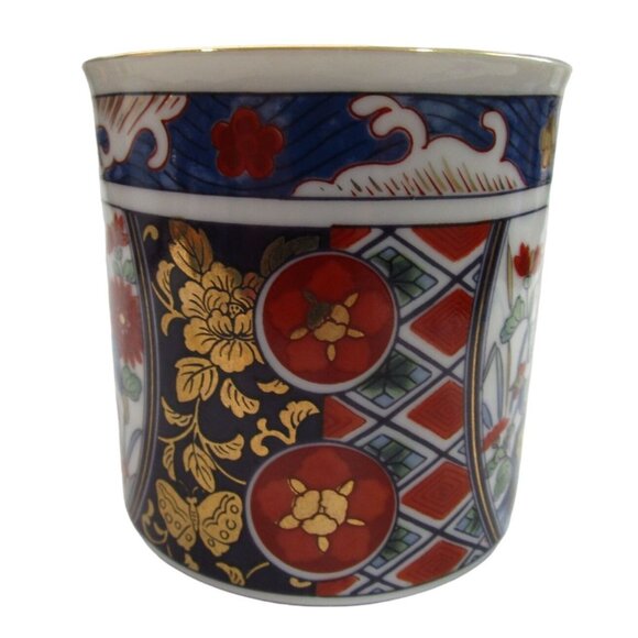 Vintage Japanese Porcelain Imari Mug With Floral Bird Design EUC Red Blue - Picture 3 of 11